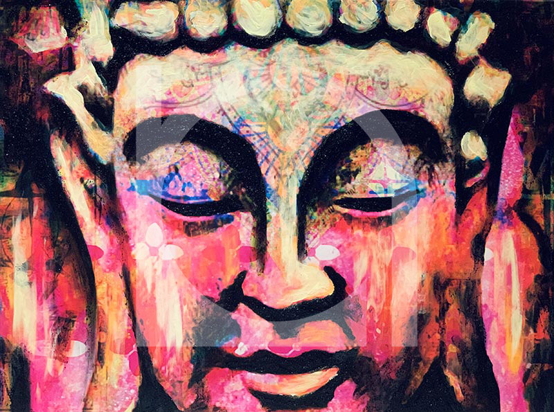 UNIKAT Nola Art Spirit Senses Buddha Kopf bunt 1 1