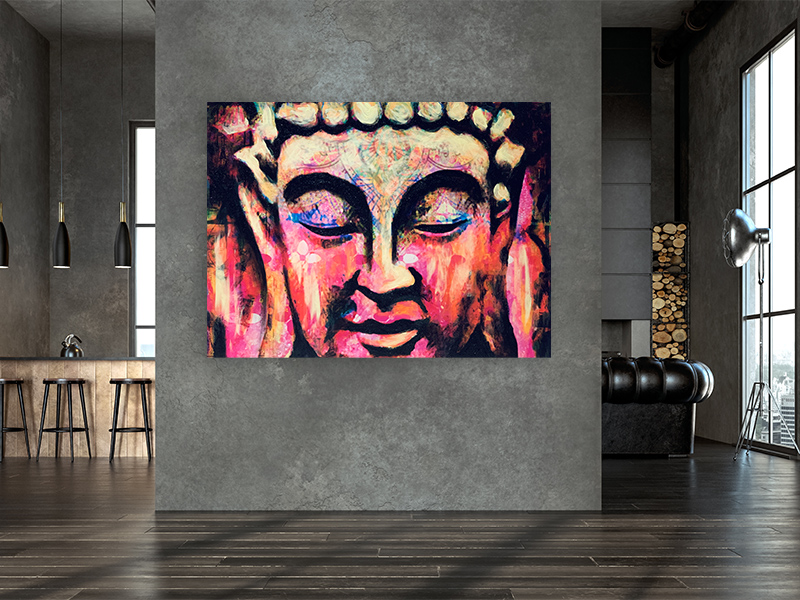 UNIKAT Nola Art Spirit Senses Buddha Kopf bunt Montage