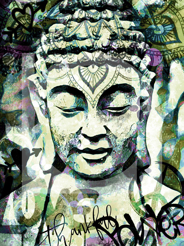 Nola Art Spirit Senses Buddha Kopf blaugruen