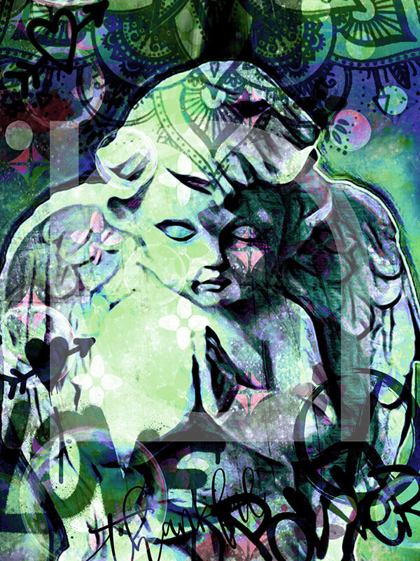 Nola Art Spirit Senses Engel betend blaugruen
