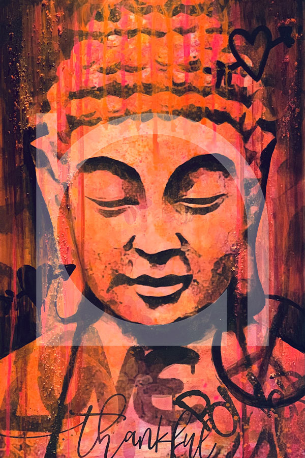 UNIKAT Nola Art Spirit Senses Buddha pinkorange 0