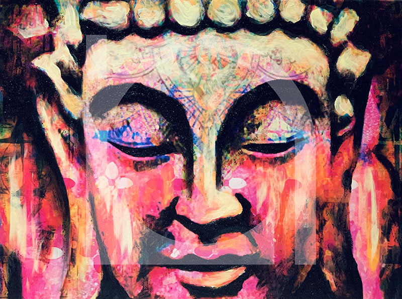 UNIKAT Nola Art Spirit enses Buddha Kopf bunt 1 1