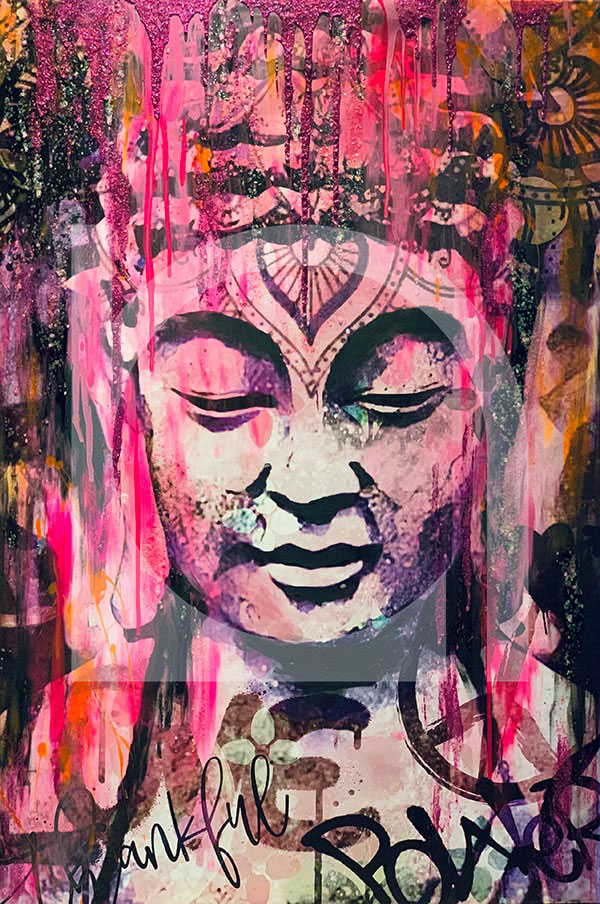 UNIKAT Nola Art SpiritSenses Buddha Kopf pink 1